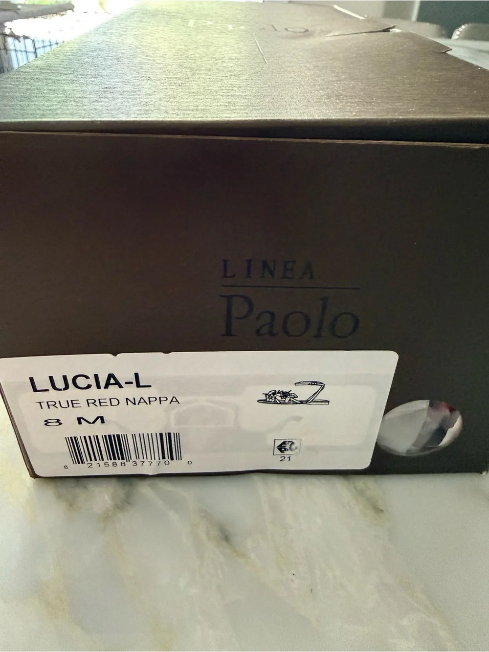 Paolo Lucia True Red Nappa Floral Leather Ankle-Strap Sandals New in box 8